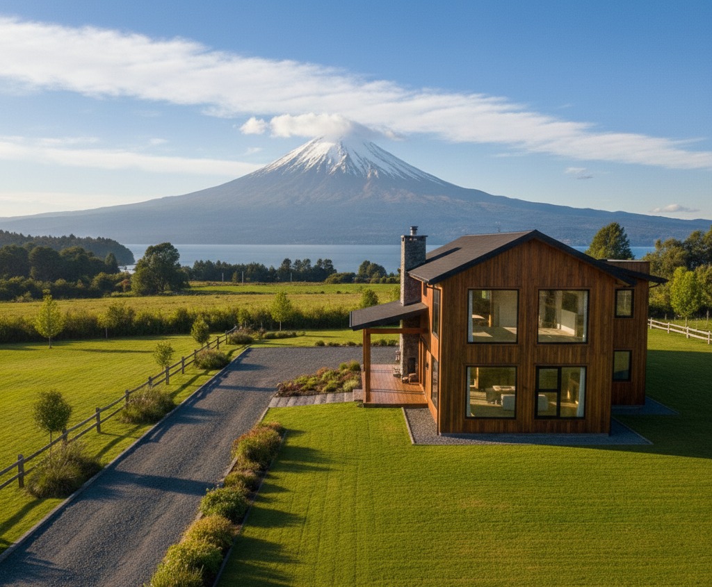 ¿Cuál es el precio de una casa en una parcela en la zona de Villarrica?